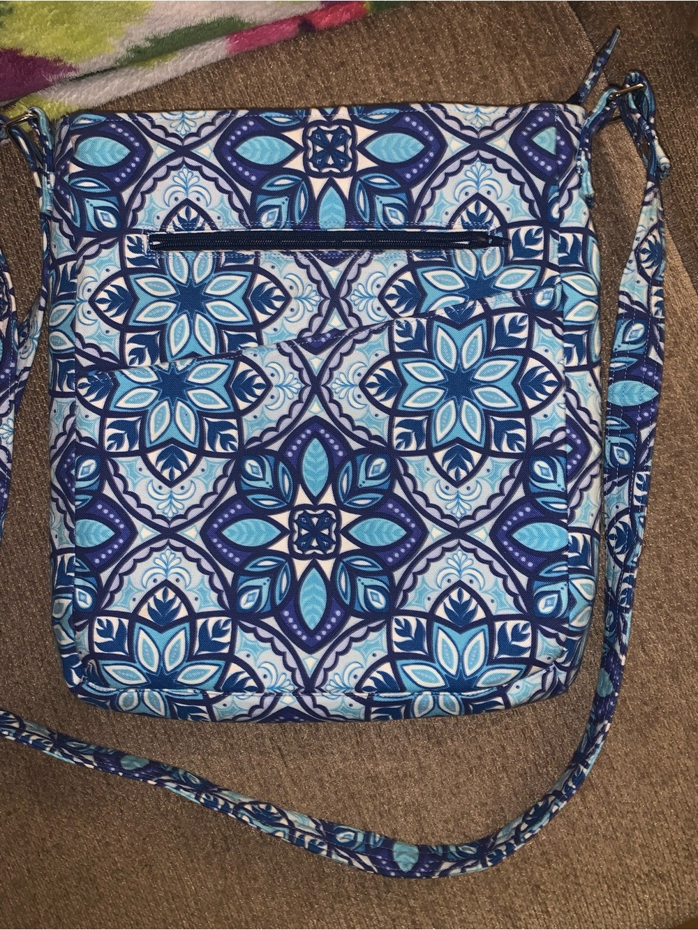 Blue Patterned Crossbody Bag - Women's Shoulder Bag